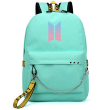 Load image into Gallery viewer, HOT Bangtan Boys Rap Monster JUNG KOOK JIMIN Backpack School Bags Mochila Travel Bags Laptop Chain Backpack Headphone USB Port