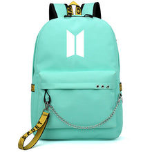 Load image into Gallery viewer, HOT Bangtan Boys Rap Monster JUNG KOOK JIMIN Backpack School Bags Mochila Travel Bags Laptop Chain Backpack Headphone USB Port