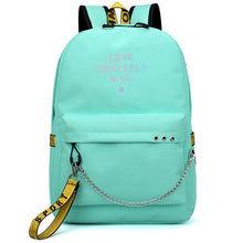 Load image into Gallery viewer, HOT Bangtan Boys Rap Monster JUNG KOOK JIMIN Backpack School Bags Mochila Travel Bags Laptop Chain Backpack Headphone USB Port