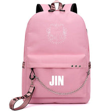 Load image into Gallery viewer, HOT Bangtan Boys Rap Monster JUNG KOOK JIMIN Backpack School Bags Mochila Travel Bags Laptop Chain Backpack Headphone USB Port