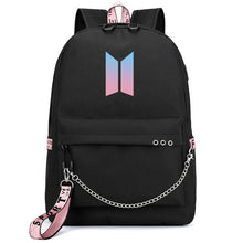 Load image into Gallery viewer, HOT Bangtan Boys Rap Monster JUNG KOOK JIMIN Backpack School Bags Mochila Travel Bags Laptop Chain Backpack Headphone USB Port
