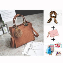 Load image into Gallery viewer, WANGKA handbag women shoulder bag luxury handbags women bags designer High-grade Scrub leather messenger bag Hairball women bag