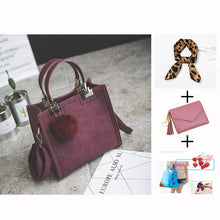 Load image into Gallery viewer, WANGKA handbag women shoulder bag luxury handbags women bags designer High-grade Scrub leather messenger bag Hairball women bag