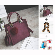 Load image into Gallery viewer, WANGKA handbag women shoulder bag luxury handbags women bags designer High-grade Scrub leather messenger bag Hairball women bag