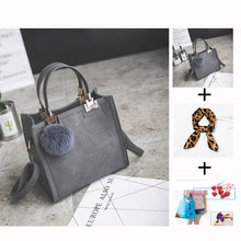 Load image into Gallery viewer, WANGKA handbag women shoulder bag luxury handbags women bags designer High-grade Scrub leather messenger bag Hairball women bag