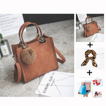 Load image into Gallery viewer, WANGKA handbag women shoulder bag luxury handbags women bags designer High-grade Scrub leather messenger bag Hairball women bag