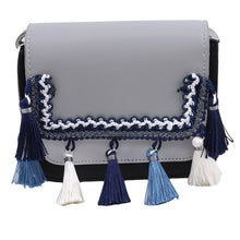 Load image into Gallery viewer, Fashion Women PU Leather Handbag Tassel Shoulder Bag Women Top Handle Totes Metal Ring Crossbody Bags Vintage Messenger Bags