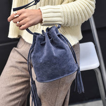 Load image into Gallery viewer, Fashion Women PU Leather Handbag Tassel Shoulder Bag Women Top Handle Totes Metal Ring Crossbody Bags Vintage Messenger Bags