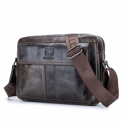 BULLCAPTAIN Genuine Leather Men Bag Casual Business Man Shoulder Crossbody bags Cowhide Large Capacity Travel Messenger bags New