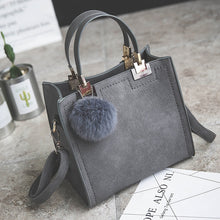Load image into Gallery viewer, WANGKA handbag women shoulder bag luxury handbags women bags designer High-grade Scrub leather messenger bag Hairball women bag